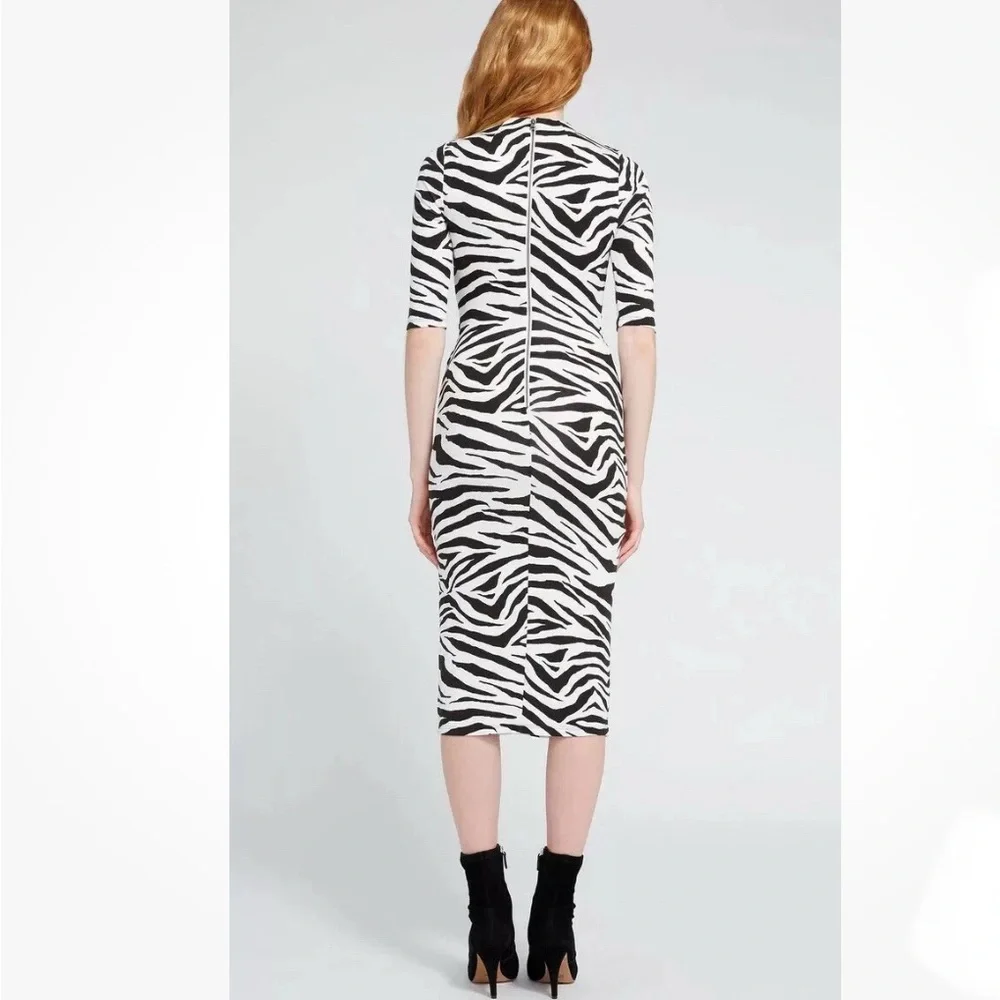 ALICE + OLIVIA Zebra-Print Sheath Bodycon Dress Size 6 - Picture 5 of 12